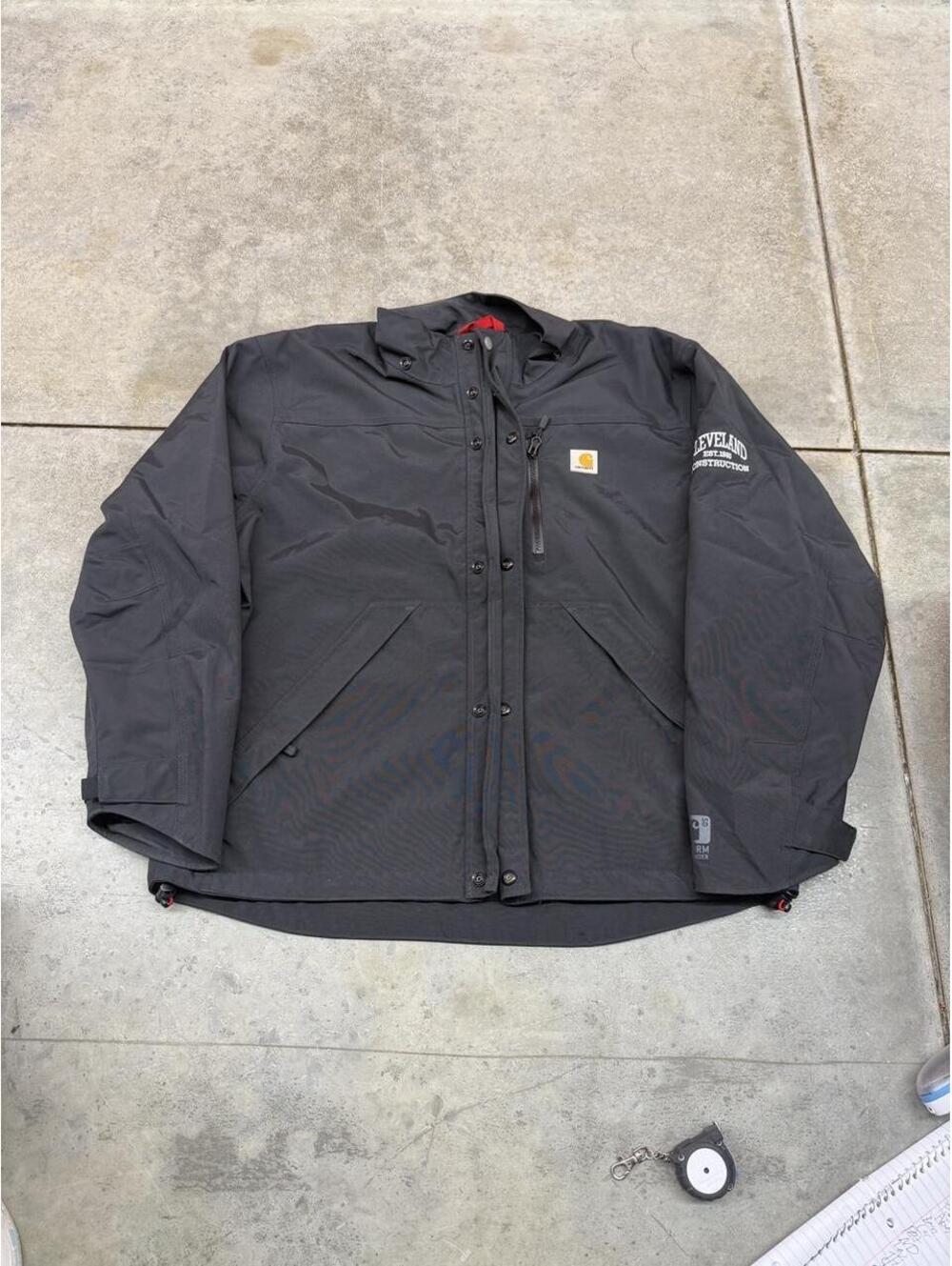 vintage carhartt shoreline black zip up bomber jacket size large